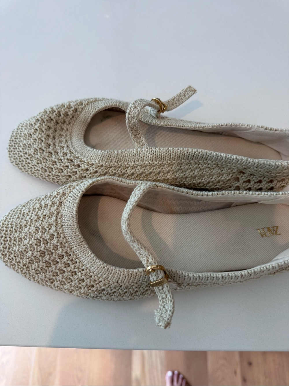 Zara new this season crochet Mary Jane ballet flats